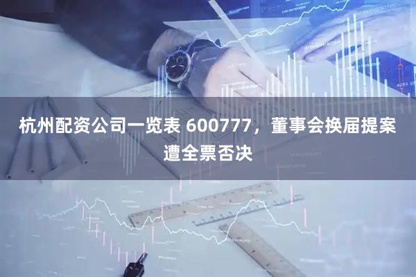 杭州配资公司一览表 600777，董事会换届提案遭全票否决