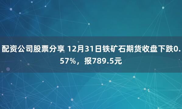 配资公司股票分享 12月31日铁矿石期货收盘下跌0.57%，报789.5元